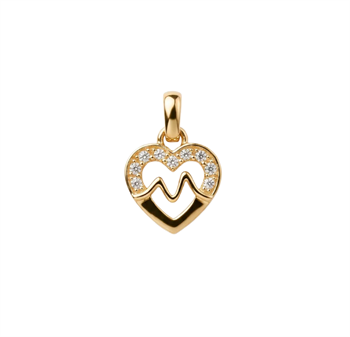 Christina Jewelry & Watches Beating Heart hängsmycke i förgyllt silver 6 mm